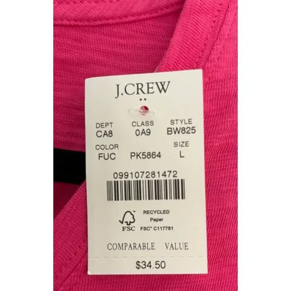 NWT J Crew Girlfriend Tee Pink - Size L - Picture 5 of 6
